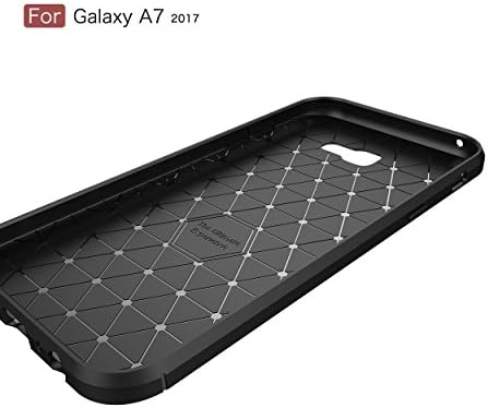 מקרה Galaxy A7 2017, Hualubro [עמיד בפני שריטות] סיבי פחמן זעזועים רזים סופגים TPU פגוש דק טלפון טלפון
